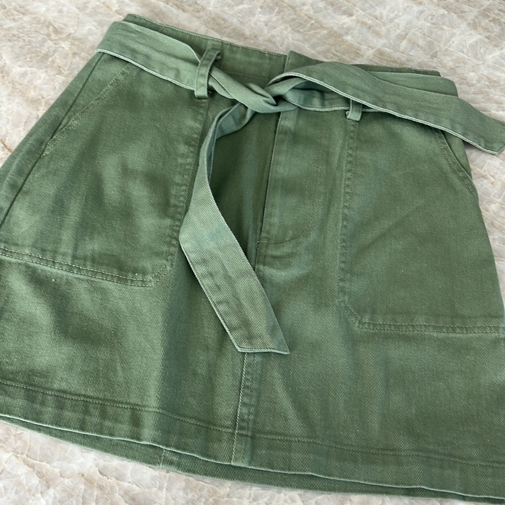 Cargo Mini Denim Skirt Women's Size XS Green
